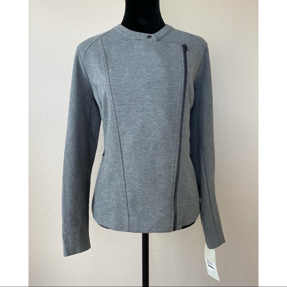 NEW Sejour Gray Ottoman Moto Jacket